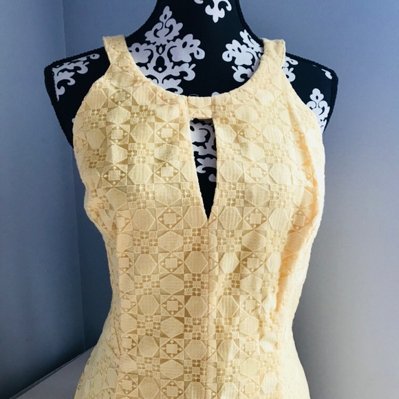 White House Black Market Dresses & Skirts - White House Black Market Lace Canary Yellow Dress